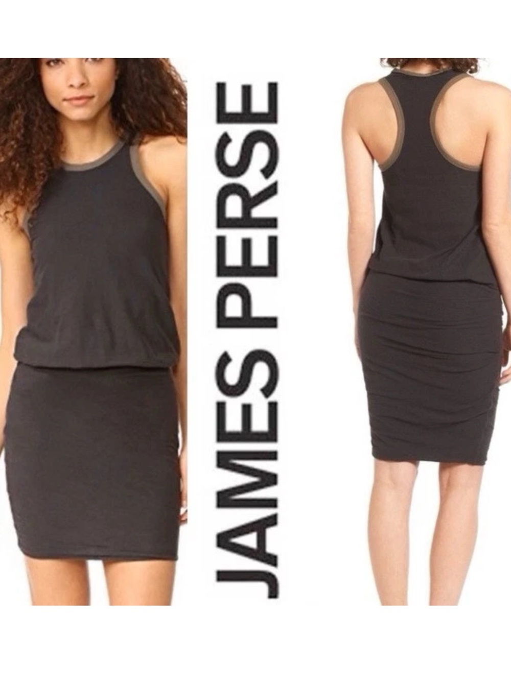 JAMES PERSE Mini Dress LINEN Blend Racerback Size 2- Medium